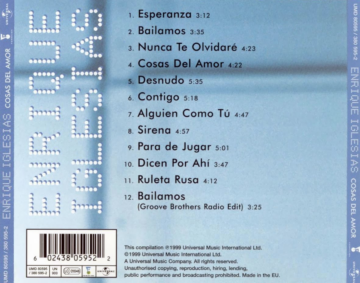 enrique iglesias cosas del amor canciones enrique iglesias cosas del amor canciones