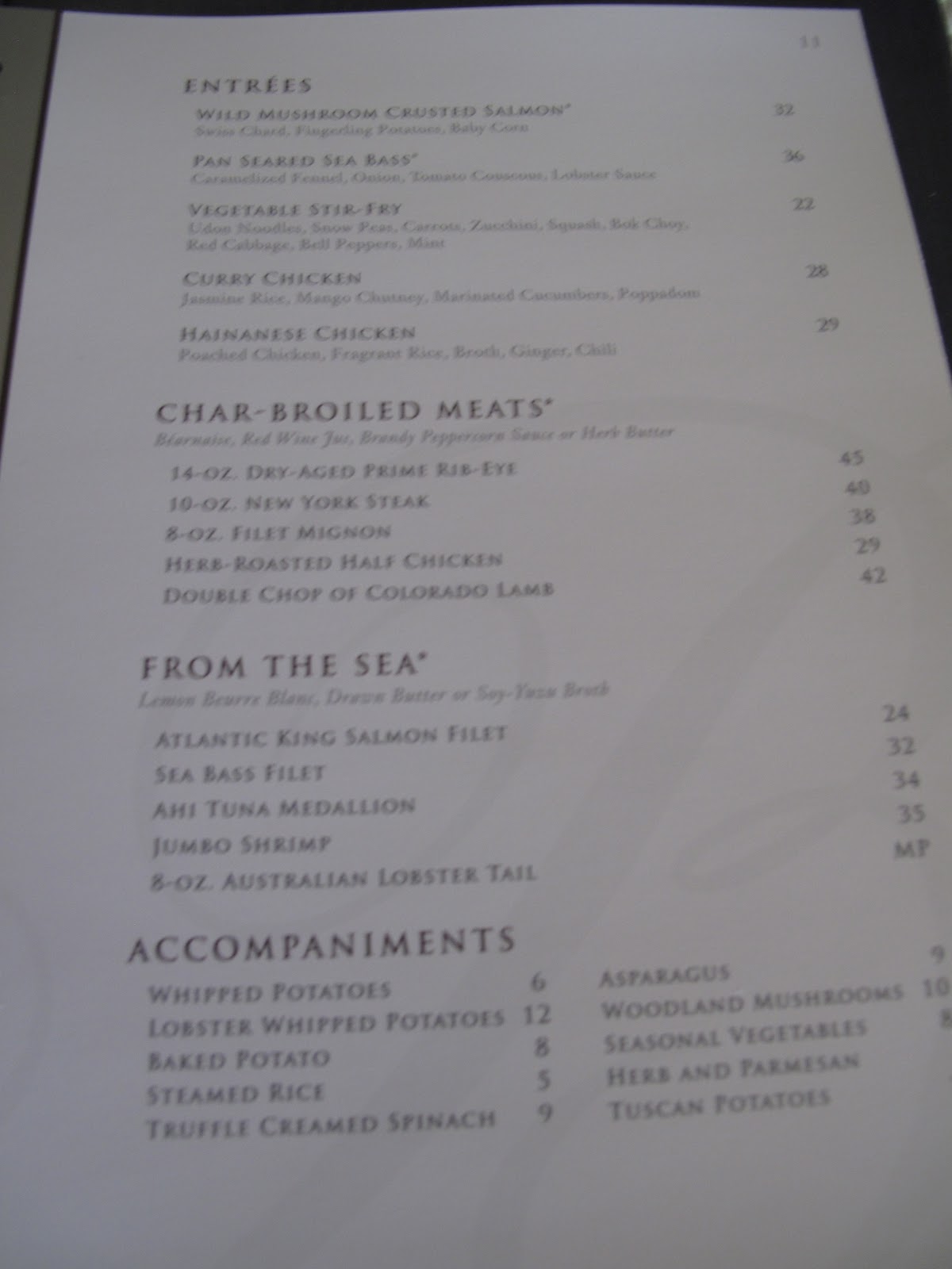 LAS VEGAS DAZE Bellagio Room Service Menu