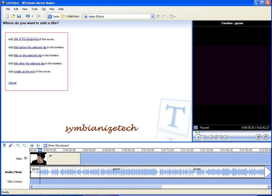 How to make a video using Movie maker and how to add text credits