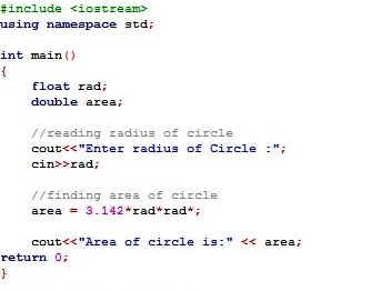 Write a program to calculate the radius of circle