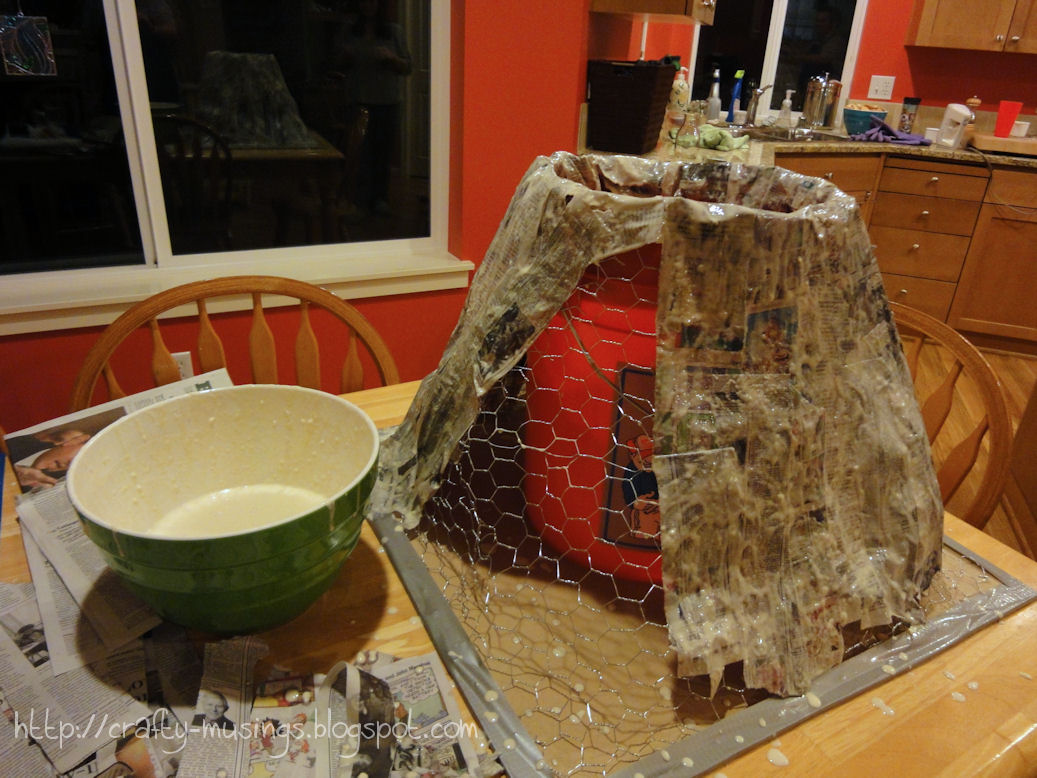 Crafty Musings Making of a volcano Day 1