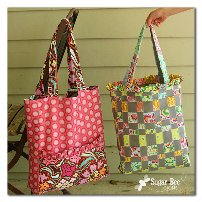 Fabric Strip Woven Bag Sugar Bee Crafts
