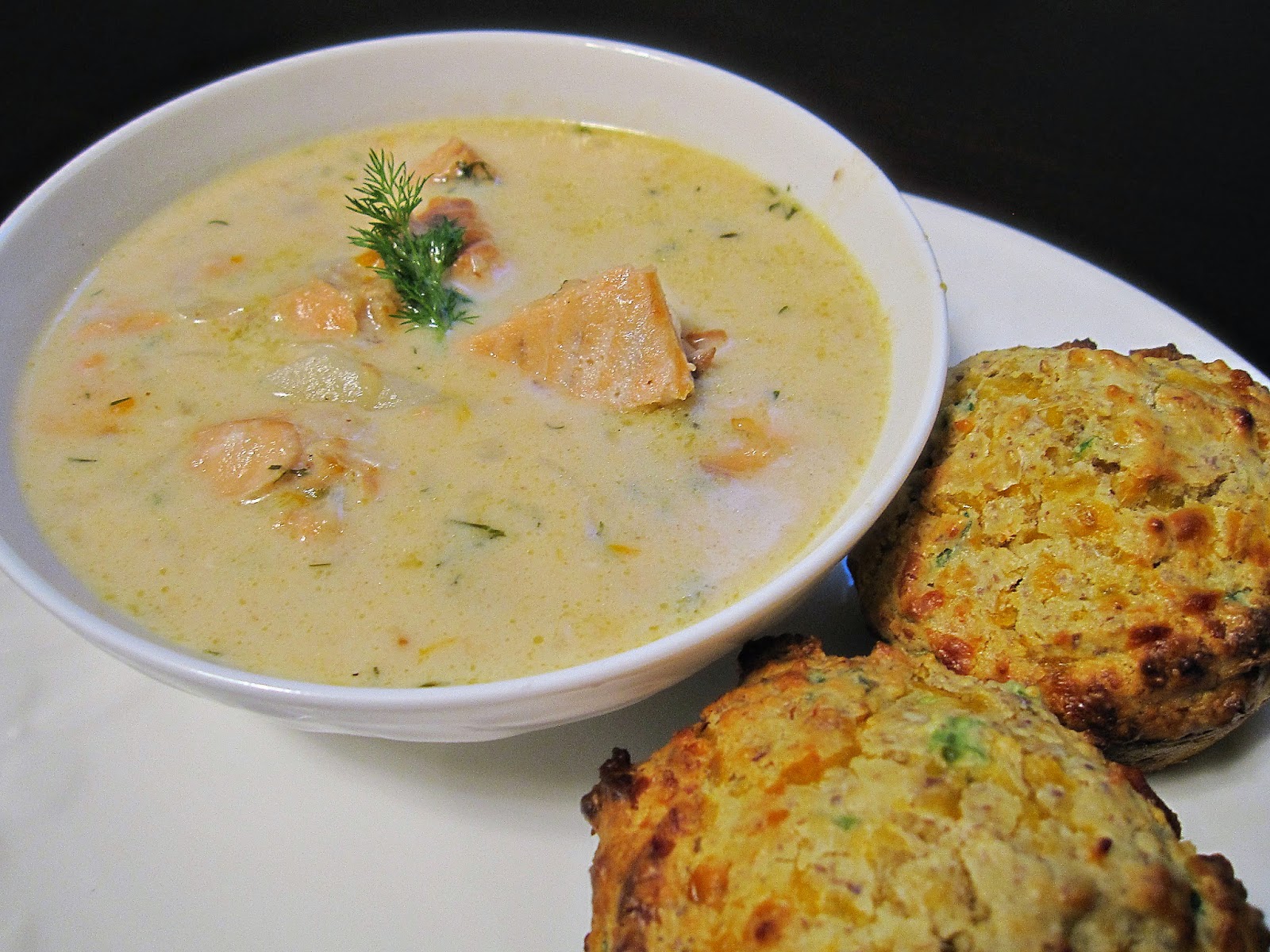 The Yuca Diaries Salmon Chowder with GlutenFree Biscuits