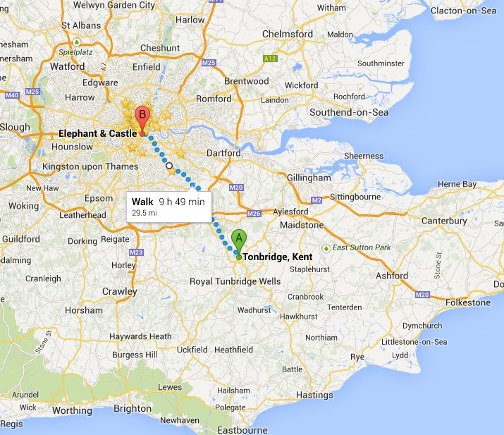 Tonbridge Daily Tonbridge Man walking to London