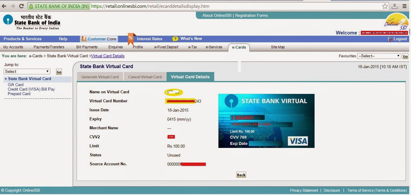 How To Create SBI Virtual Credit Card (VCC) How To Create SBI VCC www