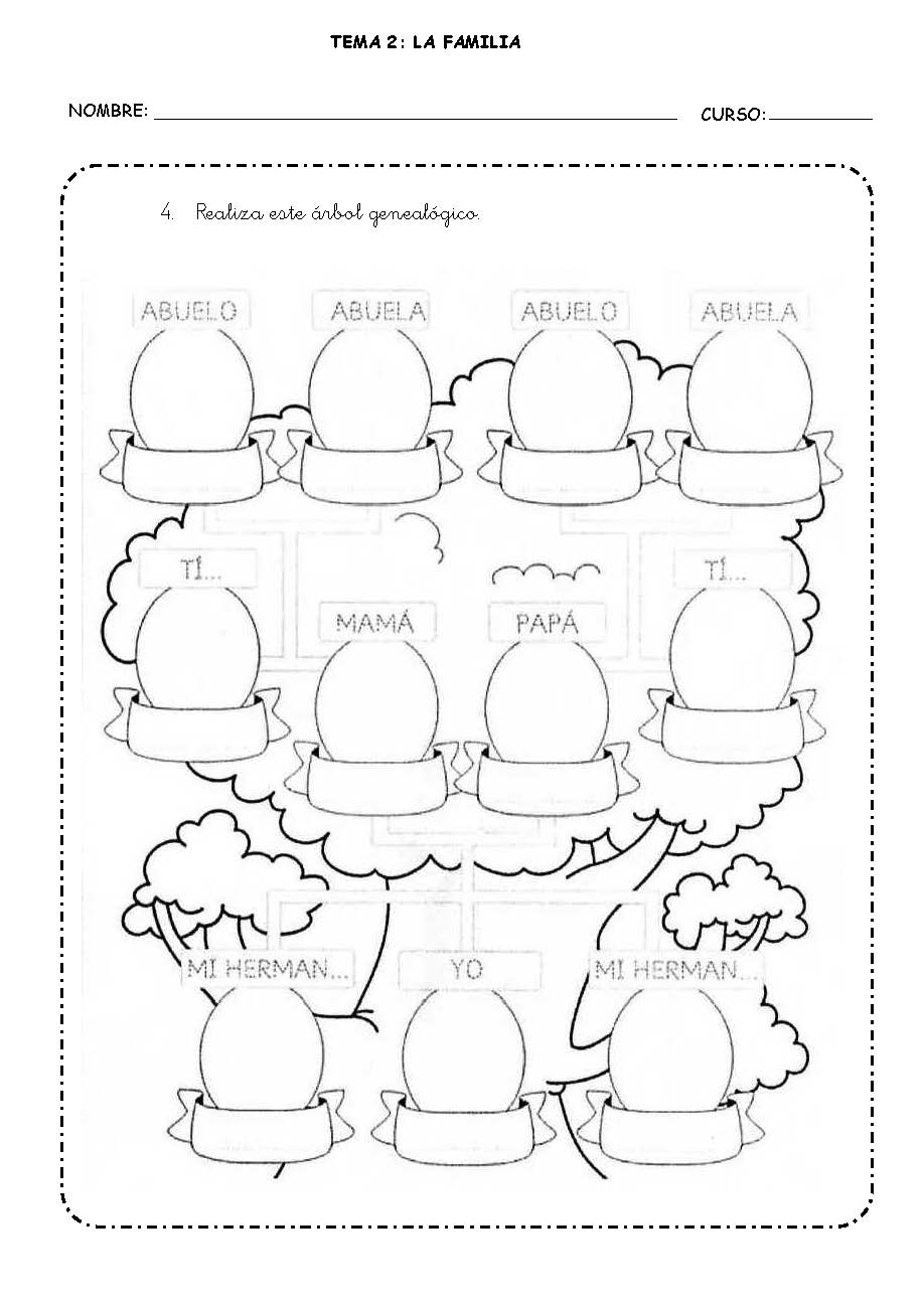 arbol genealogico para colorear