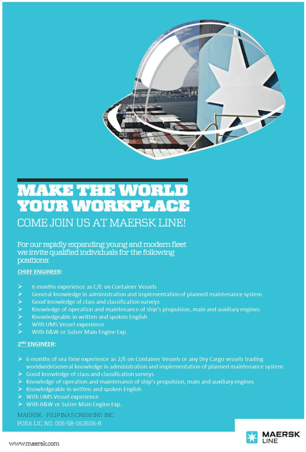 The Intersections & Beyond Job Fair Maersk Shipping Line looking for