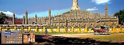 Thanboddhay Pagoda along the wall