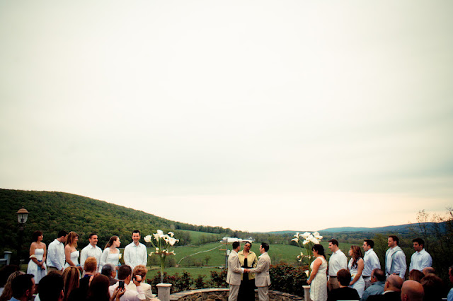 wedding ceremony with a view