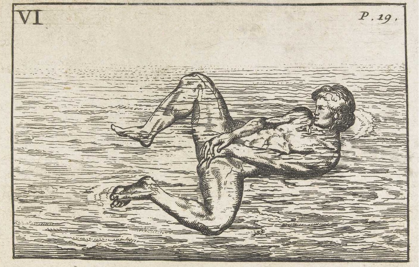 17th c. illustration of swimming technique