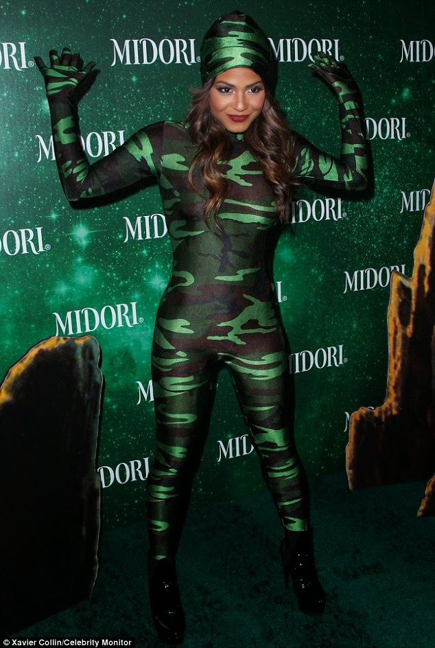 Zentai For Us: Christina Milian rocks a camo zentai