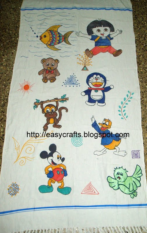 Easy Crafts - Explore your creativity: Kids cartoon towel
