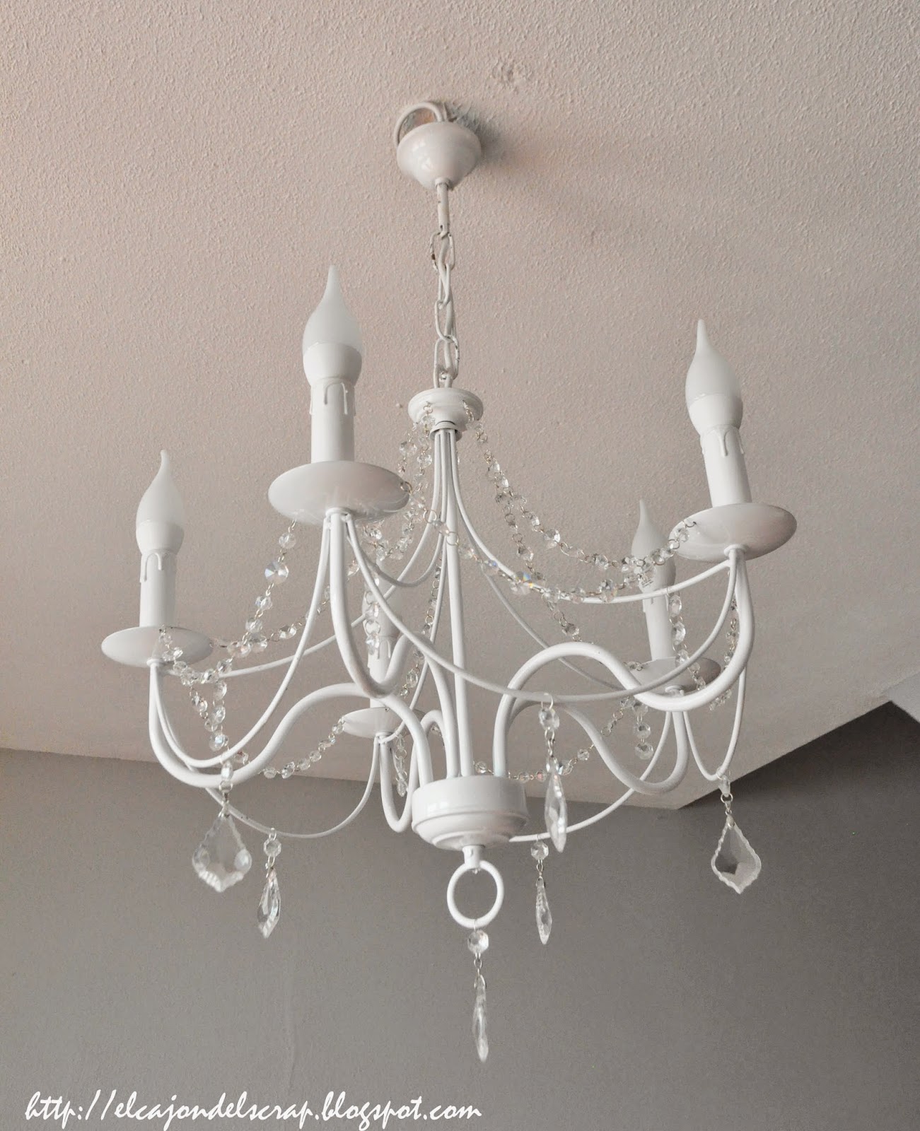 El cajón del scrap: Lámpara de araña restaurada / Recycled chandelier