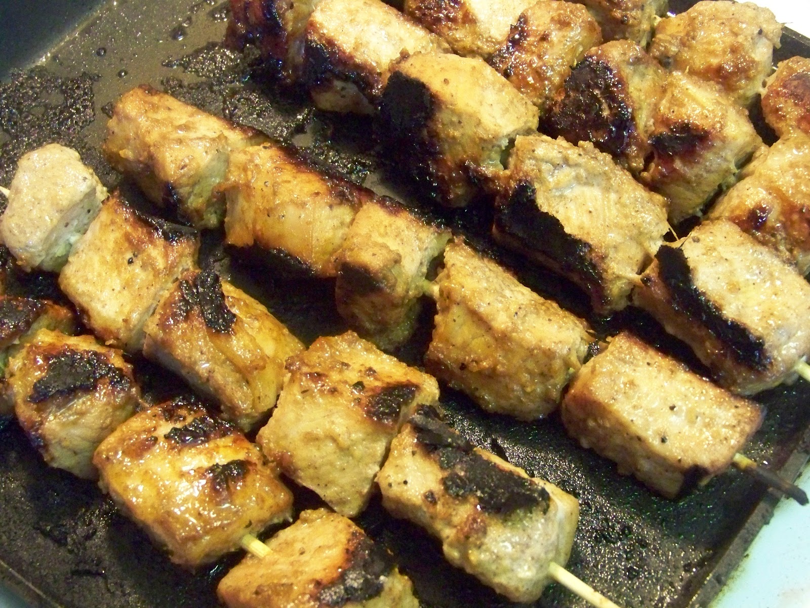 Kitchen Simmer Pork Kebabs with Yogurt Mint Sauce