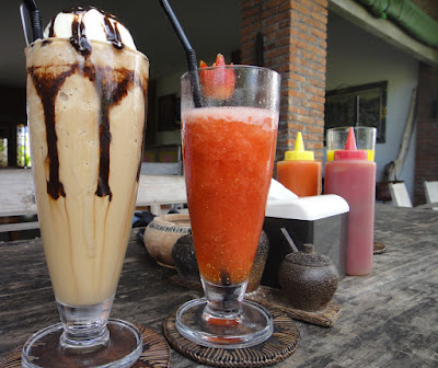 Iced drinks at Warung Wahaha Kuta Bali Indonesia