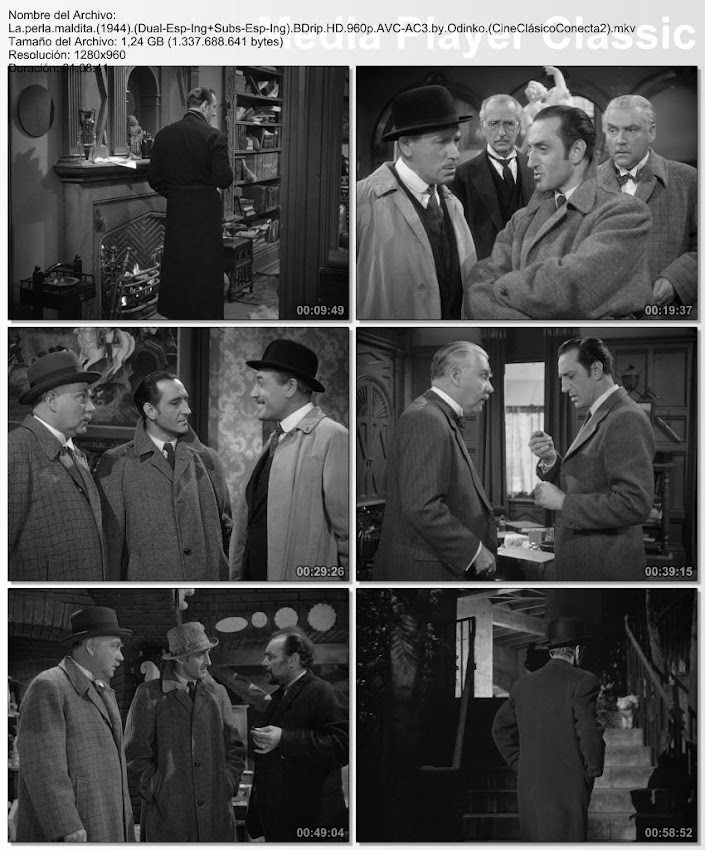 La perla maldita | 1944 | The Pearl of Death | Capturas Imagenes de la película; La perla maldita | 1944
