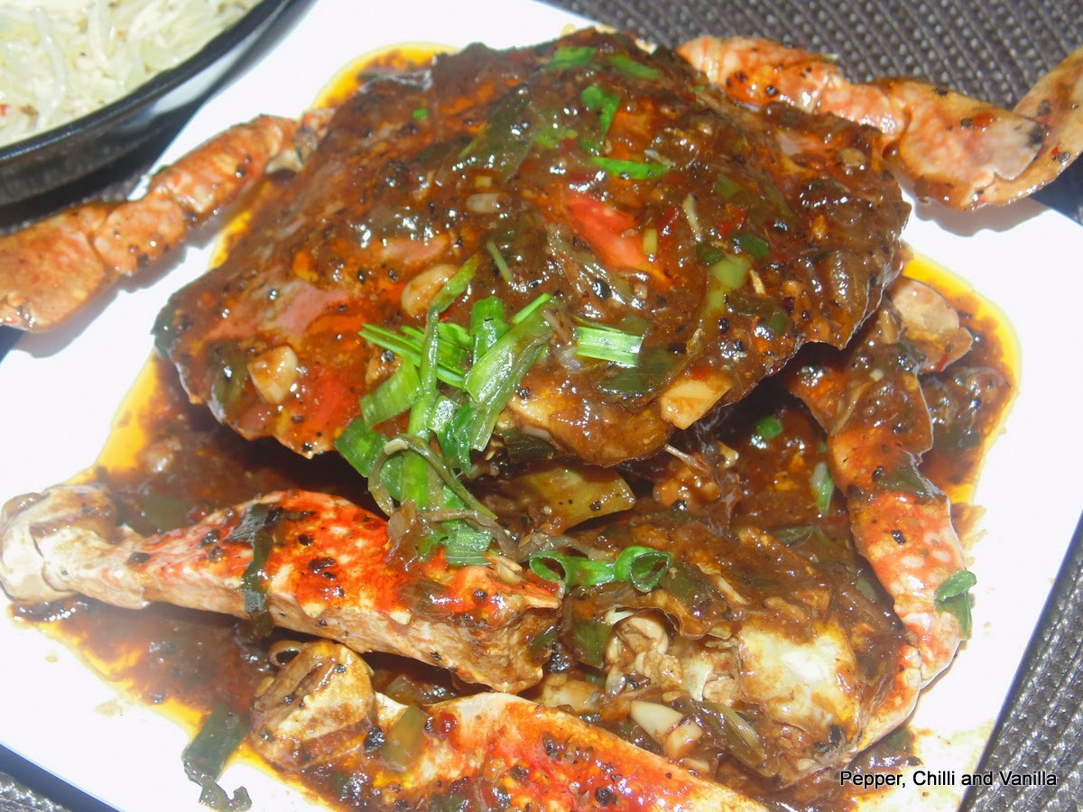 Butter Garlic Pepper Crabs Pepper, Chilli and Vanilla