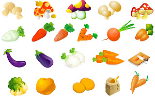 comic vegetables vector