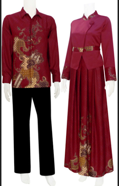 Model Baju Gamis Batik Kombinasi Polos