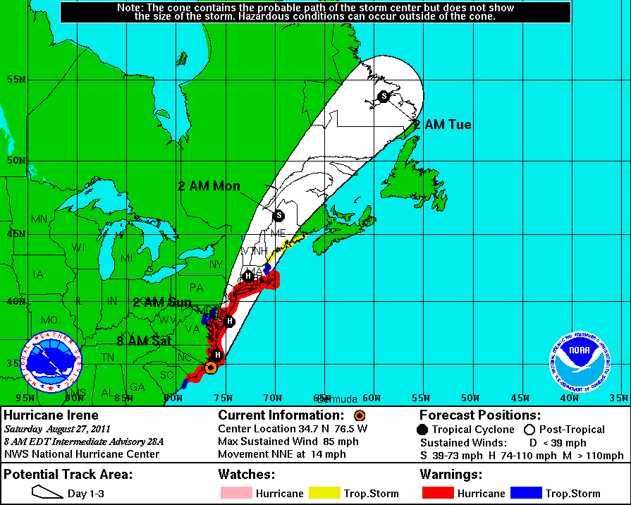 The Original Weather Blog Hurricane Irene Full Update 10am EDT Saturday