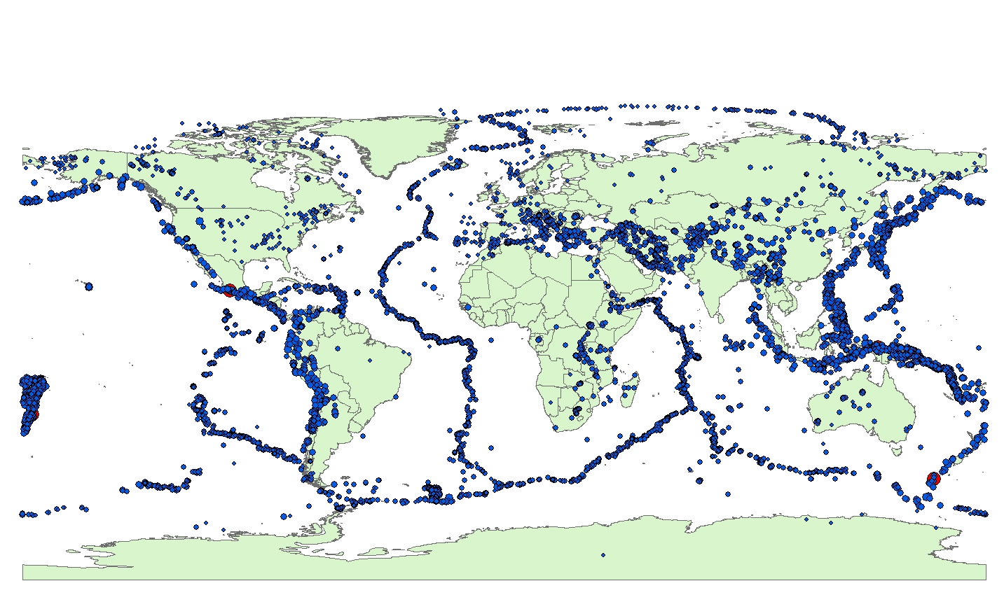 figure 3 magnitudes of earthquakes across the globe the larger the blue dot the greater the magnitude red dots signify earthquake with a magnitude figure 3 magnitudes of earthquakes across the globe the larger the blue dot the greater the magnitude red dots signify earthquake with a magnitude