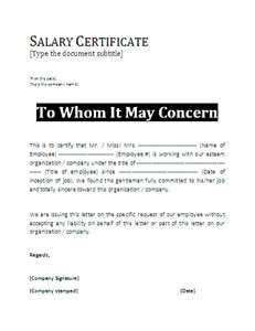 pay certificate sample
