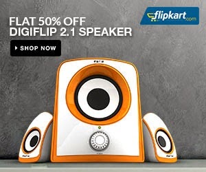 Flat 50% Off on DigiFlip 2.1 Channel 8W PS042 Speaker (800 Watt PMPO) for Rs.1249 Only