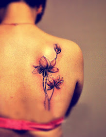 lotus flower tattoo on the back 