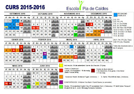 El calendari de l'escola