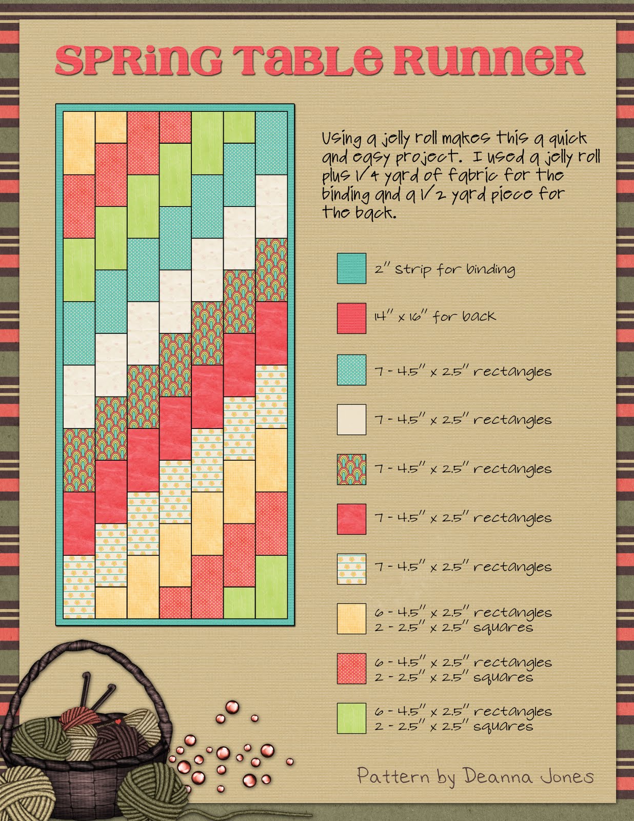 Flower's Crafts Spring Table Runner