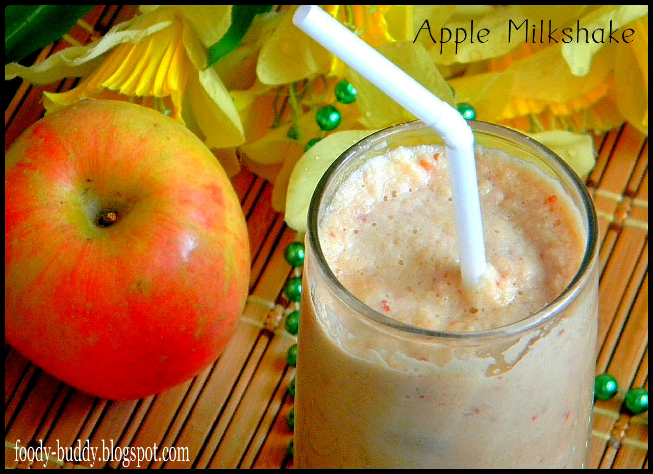 Foody Buddy Apple Milkshake Recipe How to make Apple Milkshake