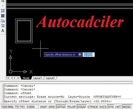 Autocadciler Tasarlamak Ve Uretmek Amacini Sunar Autocad Offset Komutu Ve Kullanimi