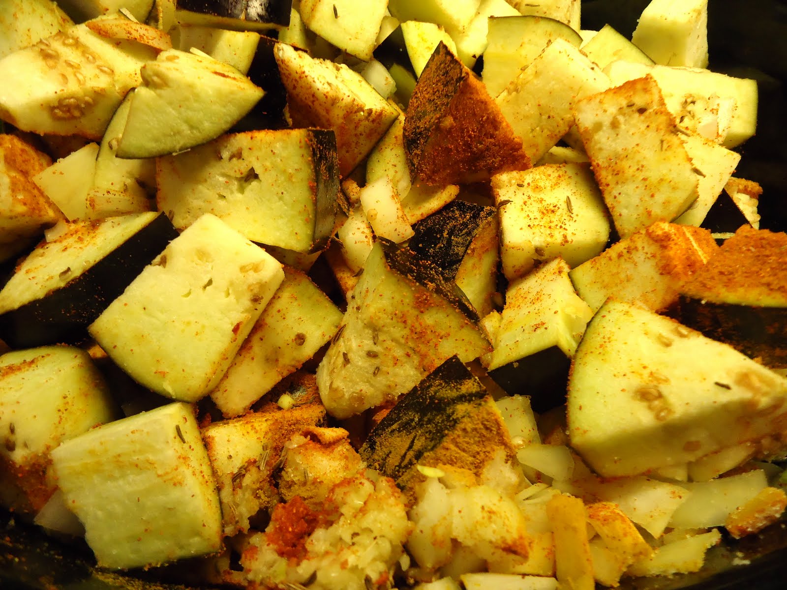 Get Skinny, Go Vegan. GingerGarlic Eggplant from "The Indian Slow