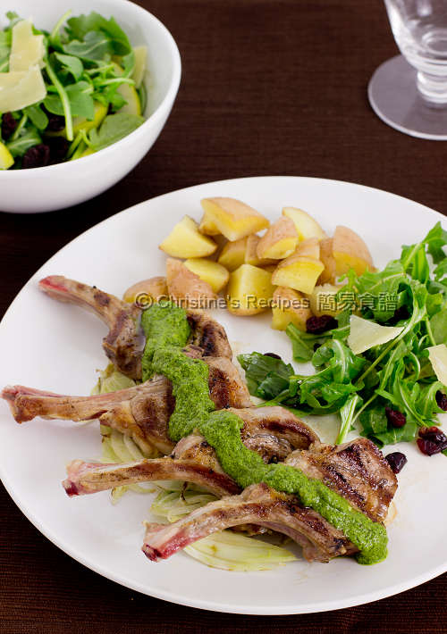 煎羊扒配羅勒青醬汁 Lamb Cutlets with Pesto Sauce01