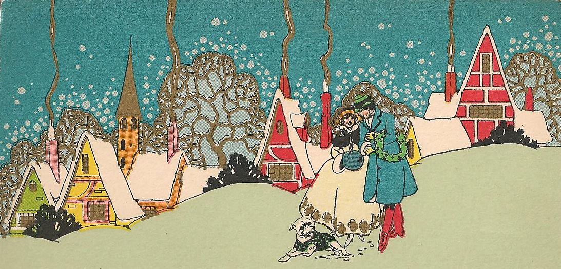 ... : Just Christmas!1910-20's Christmas cards & Seals, Art Deco Tree