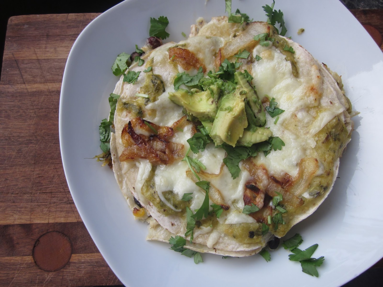 Sweet Luvin' In The Kitchen Stacked Chicken Enchiladas with Roatsted