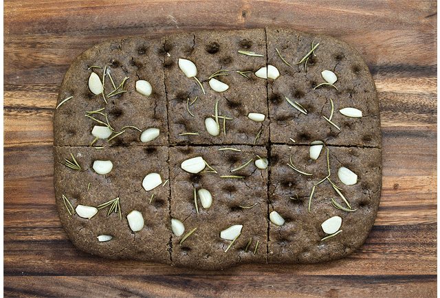 Focaccia with garlic and rosemary disaper soon