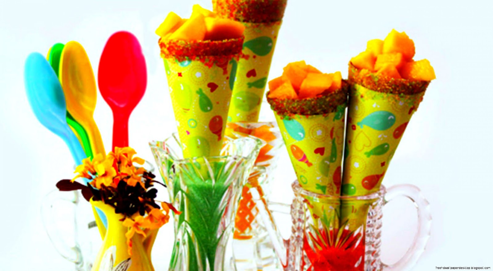 Mango delight food sweet fruits cone glass Mango delight food sweet fruits cone glass