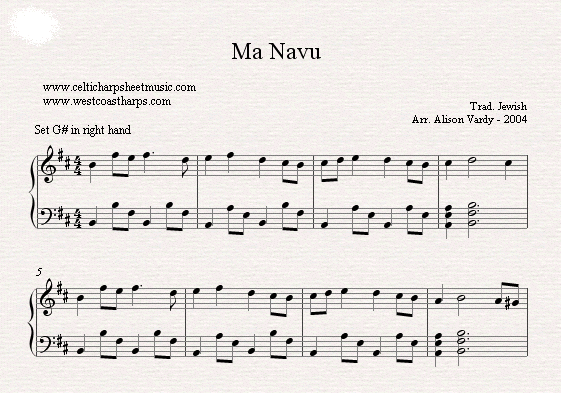 celtic harp sheet music com 06 ma navu ma navu sheet music