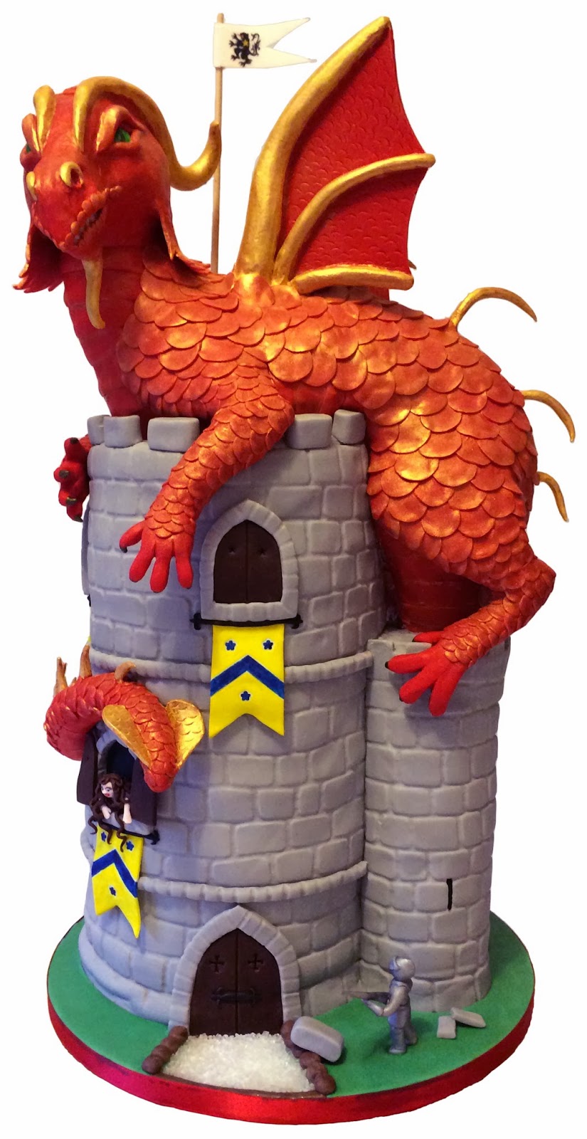 Elaine's Sweet Life: Dragon atop a Castle - a Medieval Cake