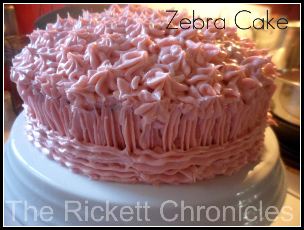 The Rickett Chronicles Recipe Zebra Cake with Cream Cheese Frosting