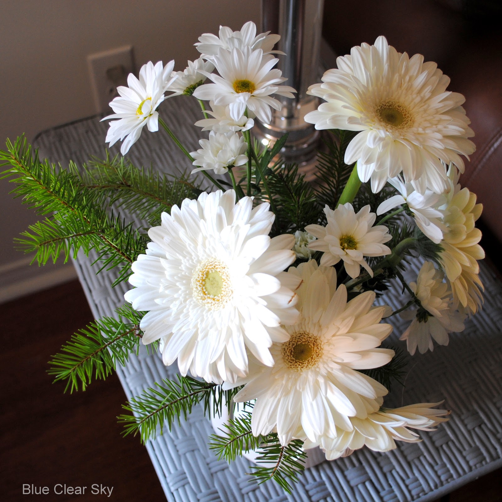 Rustic Maple Winter White Flowers