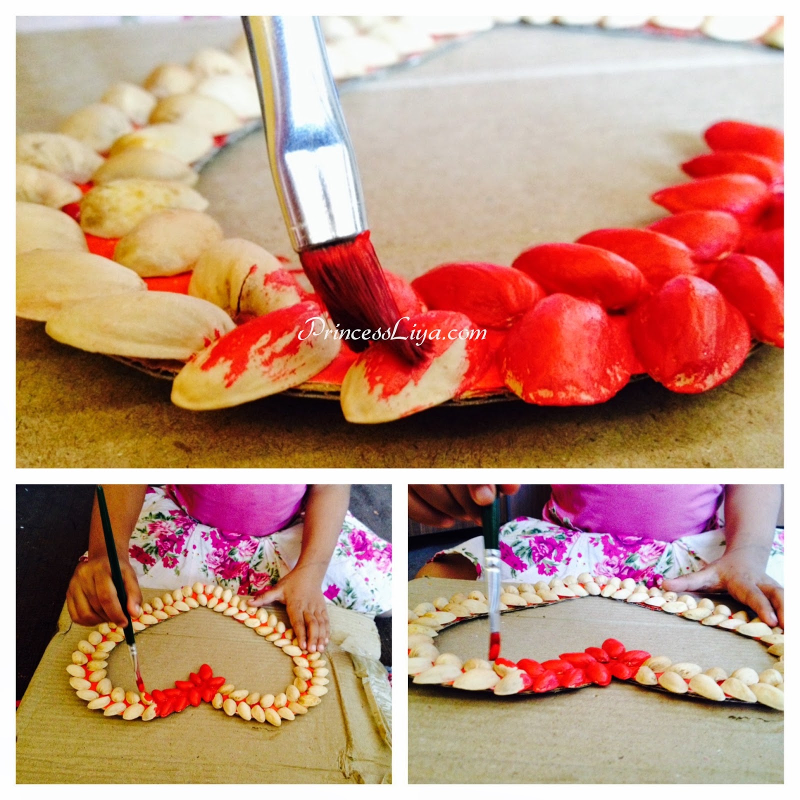 Life with Liya and Zain Pistachio shell crafts and plastic egg carton flowers