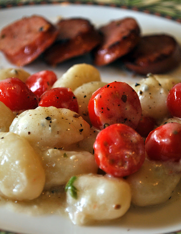 Love and Pancakes Gnocchi with White Wine and Cheese Sauce