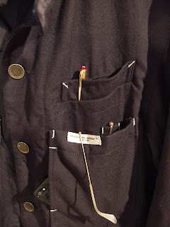 engineered garments coverall jacket in navy wool uniform serge
