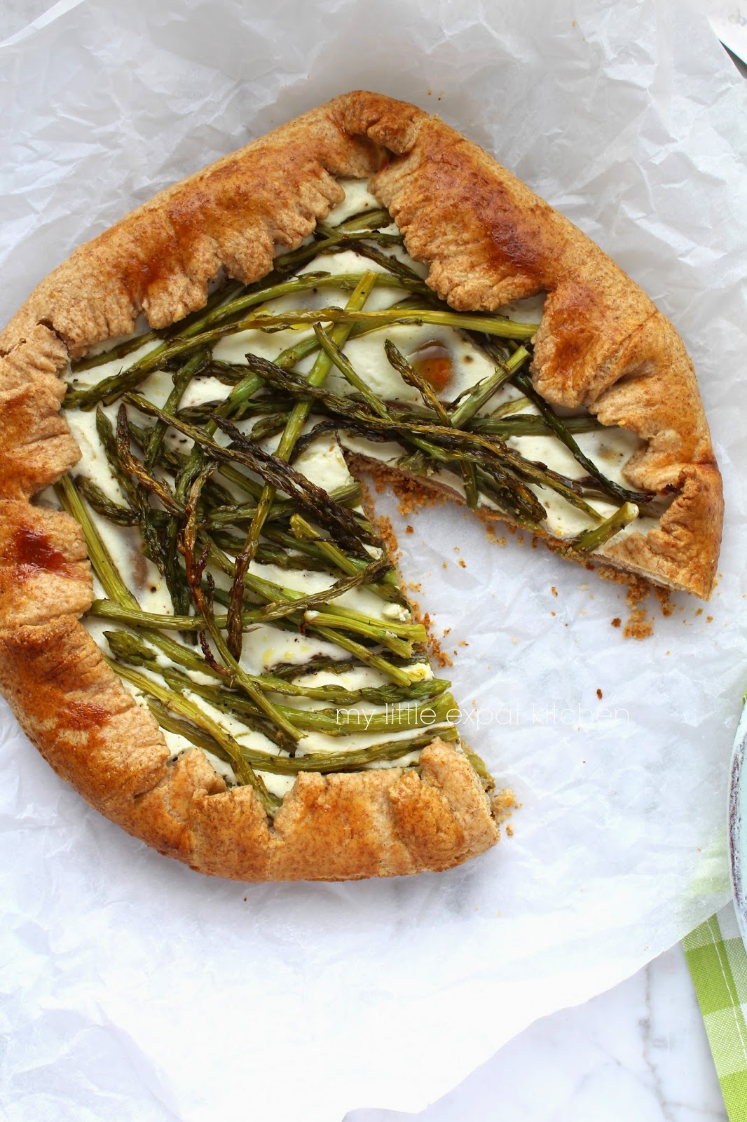 My Little Expat Kitchen Wild asparagus, yoghurt and ricotta galette