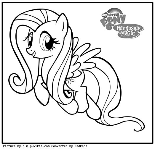 Radkenz Artworks Gallery: My Little Pony - Fluttershy coloring page