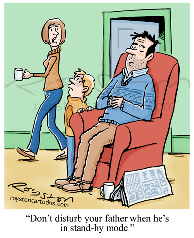 Royston Cartoons: Family cartoon: Saving energy
