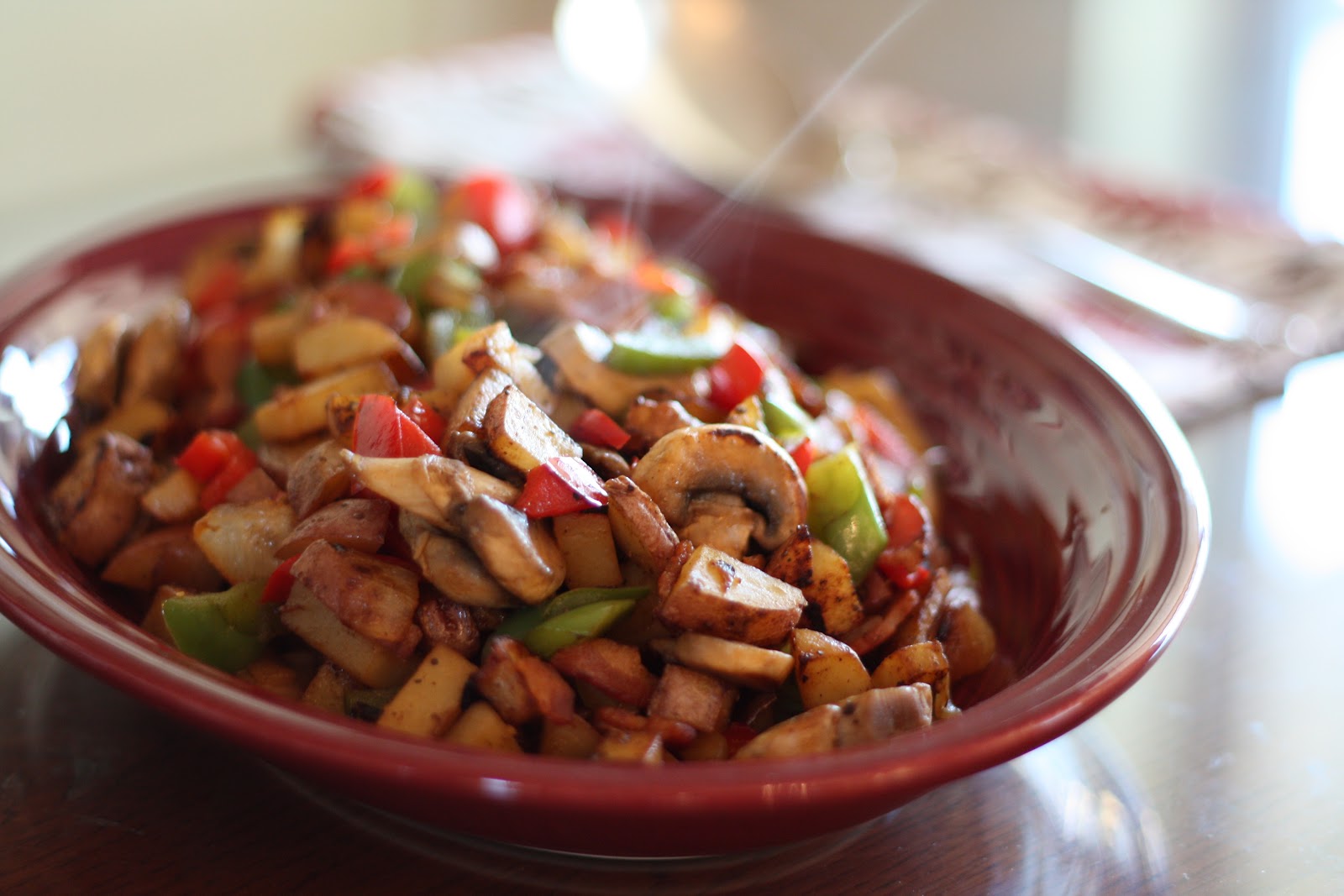 Barefeet In The Kitchen Crispy Onion, Red Potato, Pepper and Mushroom Hash