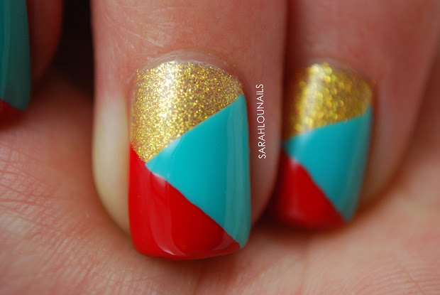 sarah lou nails tri colored tape